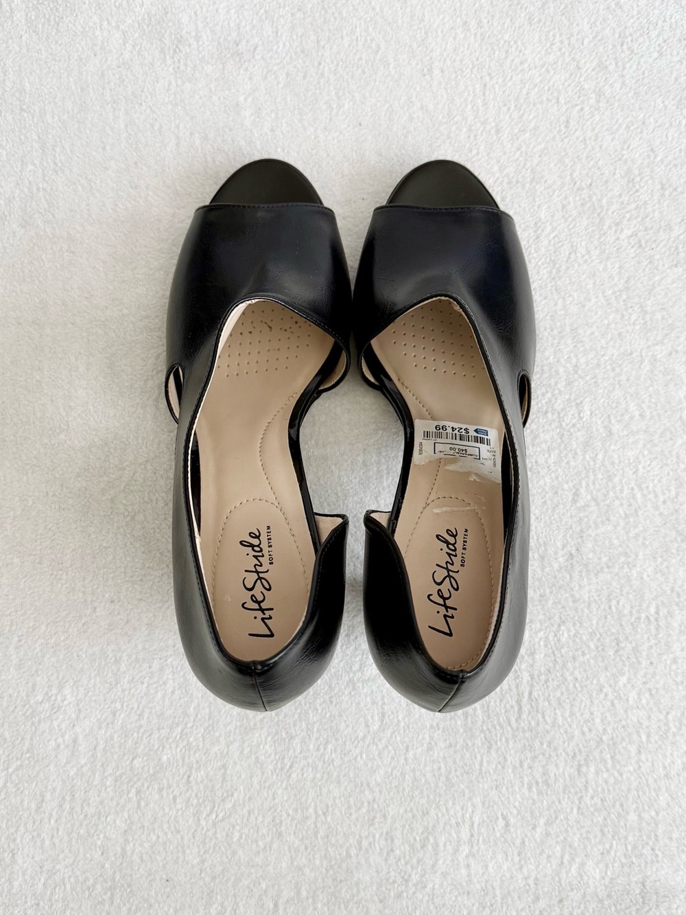 LifeStride Black Peep Toe Block Heel Pumps Women’s 11 Classic Comfort Office - Picture 4 of 9